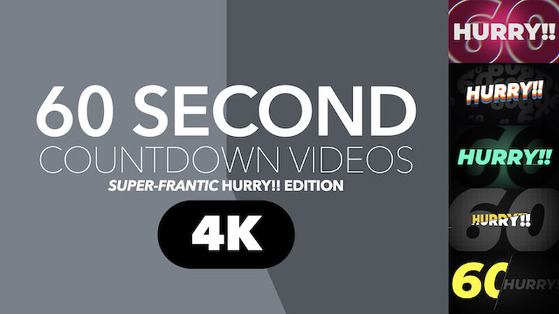 Five 60-Second Countdowns: Super-Frantic HURRY!! Edition
